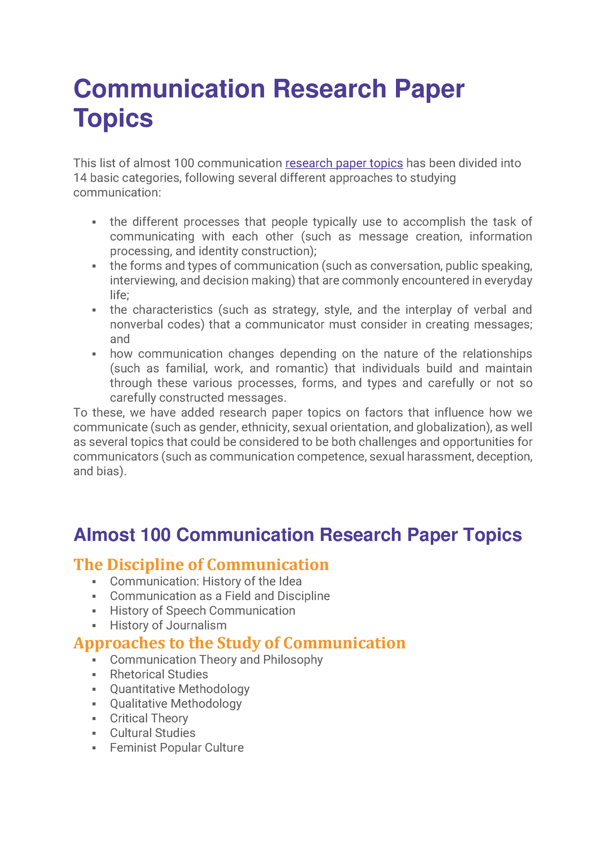 communication devices research paper topics