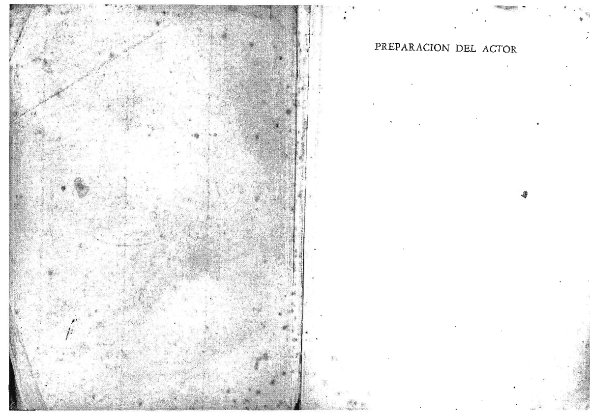 Stanislavski Preparacion del actor - Manual de yeso - Studocu