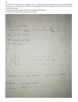 Miselanea TPE resuelto de serway - 1. Un bloque de 2 kg de masa se empuja 2  m a lo largo de una mesa - Studocu