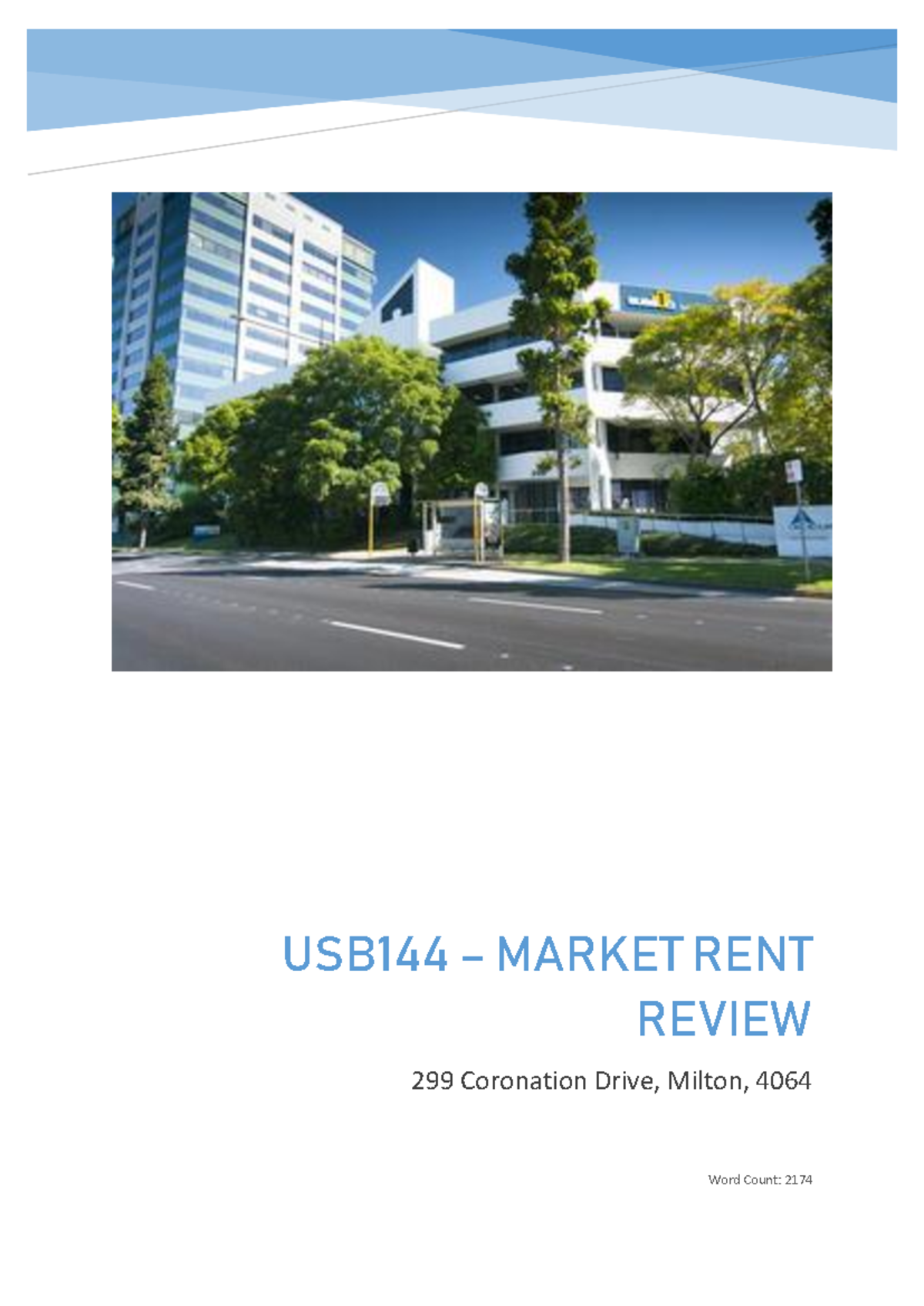 Rent Review Exemplar 2-1 - USB144 – MARKET RENT REVIEW 299 Coronation ...