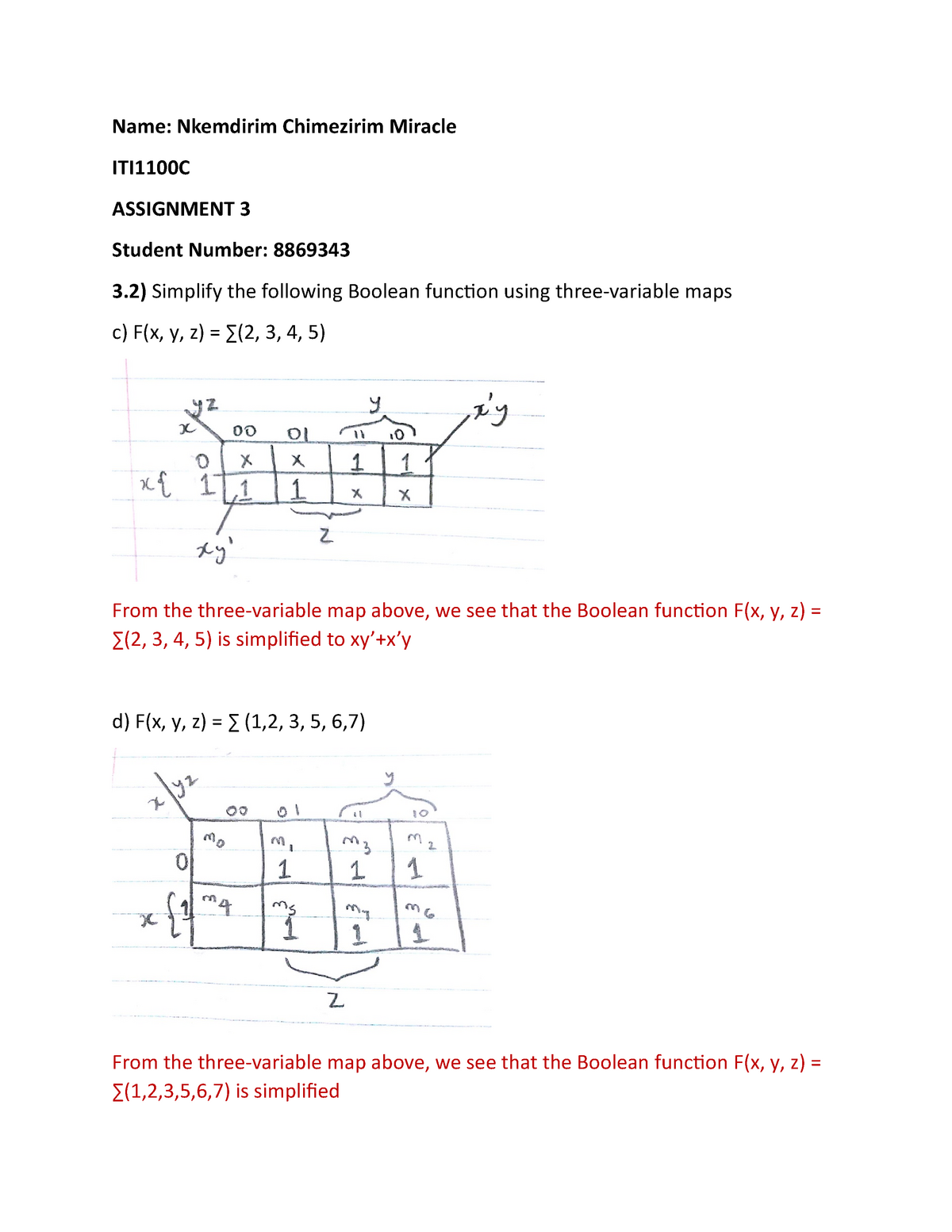 Iti1100c Assignment 3 Iti11 Studocu