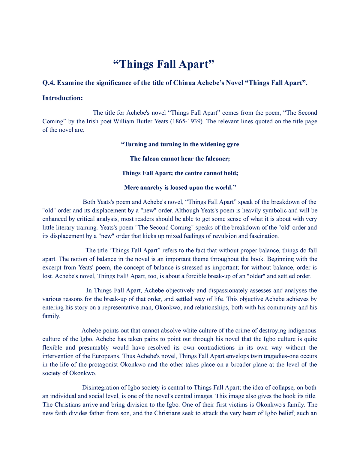 things fall apart.'' research paper pdf