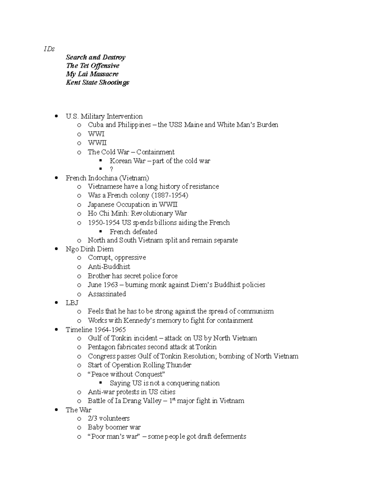 10-30 HIST 128 Notes - History 128: American History since 1865 Dr ...