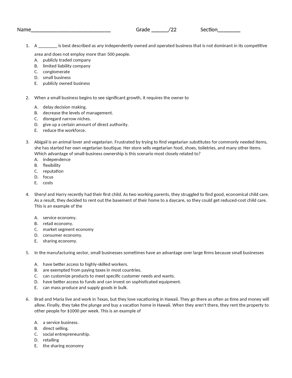 Chapter 5 Review Questions (Sections 5 - Name ...