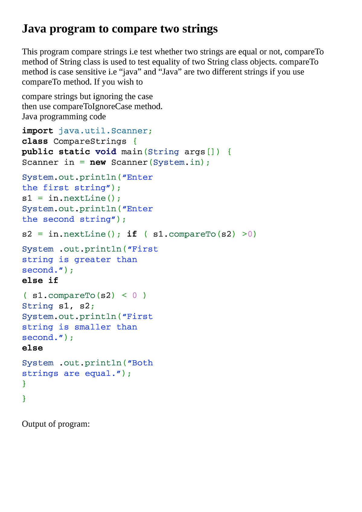 java-programs-with-output-java-program-to-compare-two-strings-this