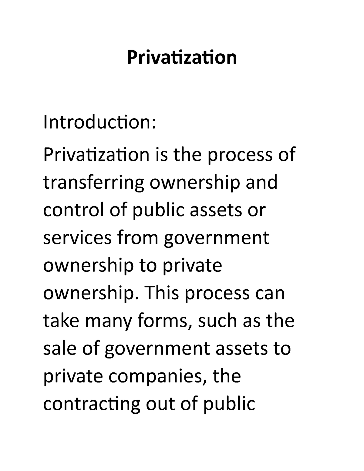 essay on bank privatisation pros and cons