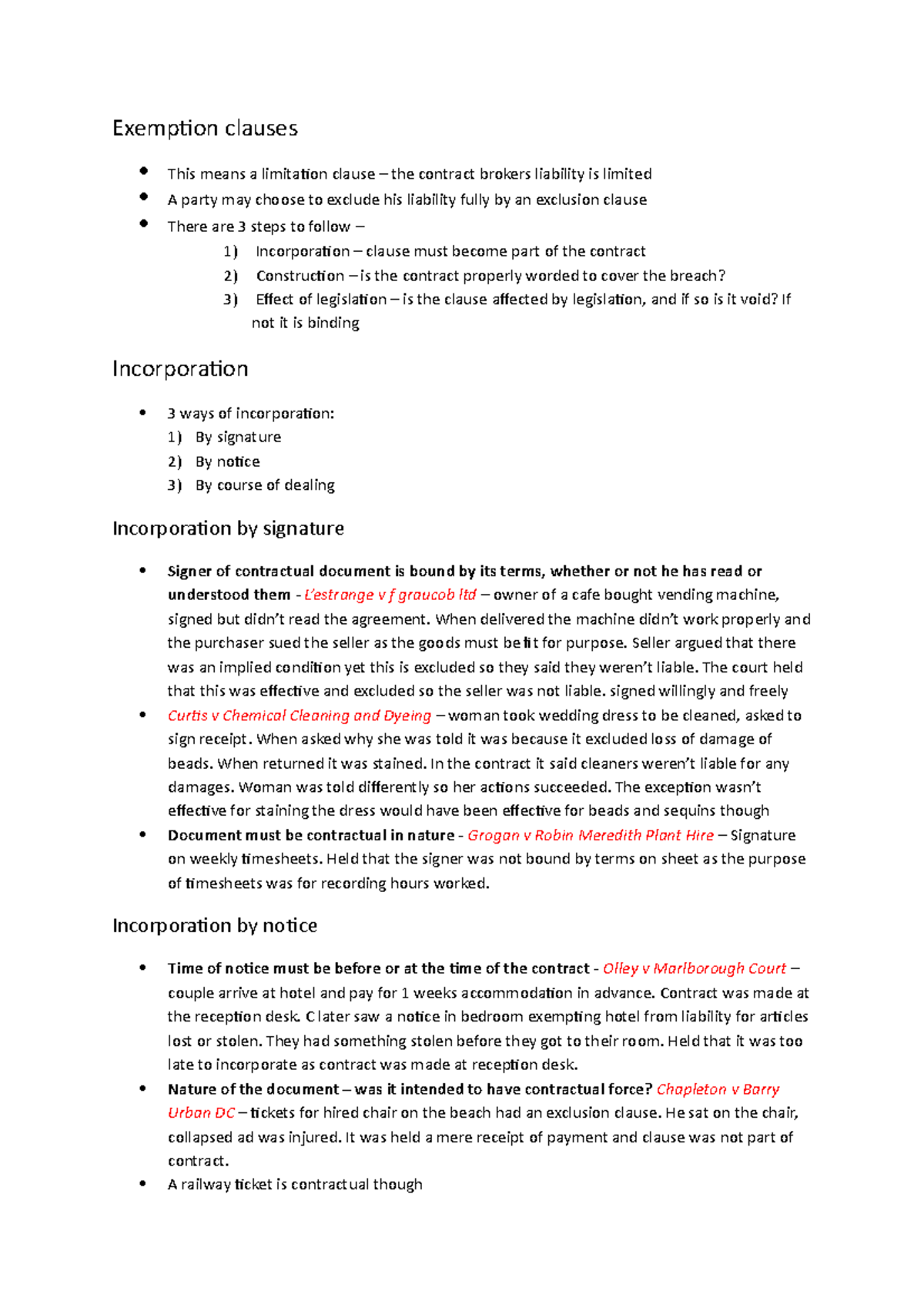 Exemption-clauses-topic - Exemption clauses This means a limitation ...