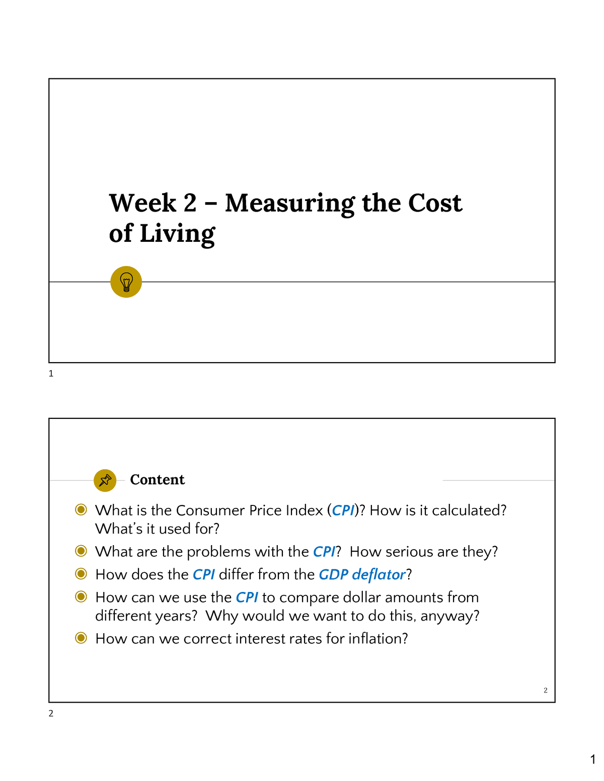 2. Measuring Cost Of Living - Week 2 – Measuring The Cost Of Living ...