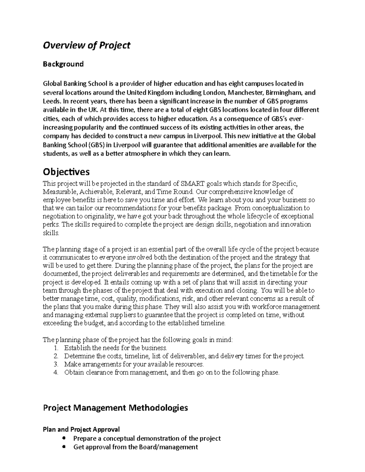 Assignment gbs - business - Overview of Project Background Global ...