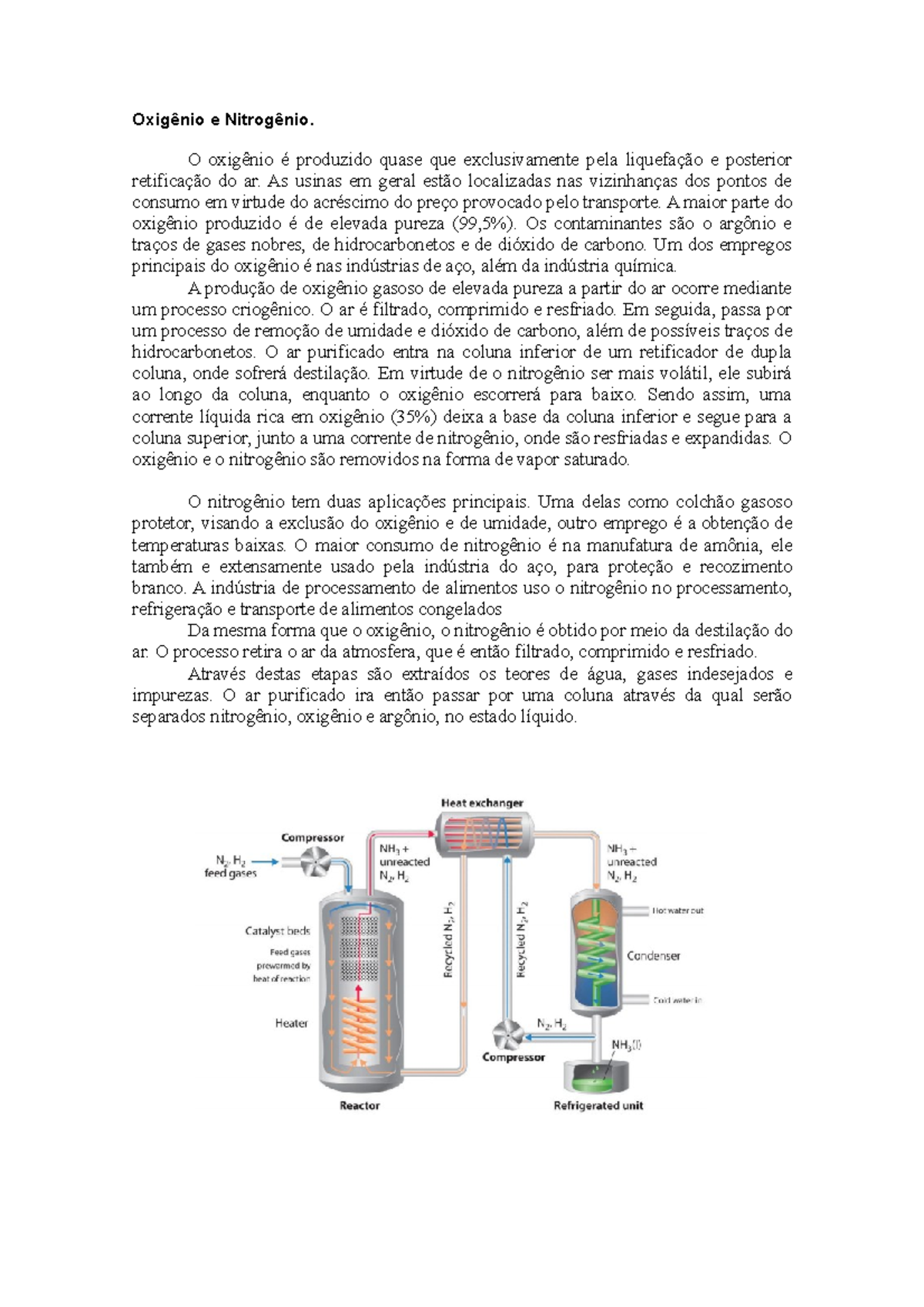 Oxigênio e nitrogênio - produção de oxigenio e nitrogenio - Oxigênio e ...