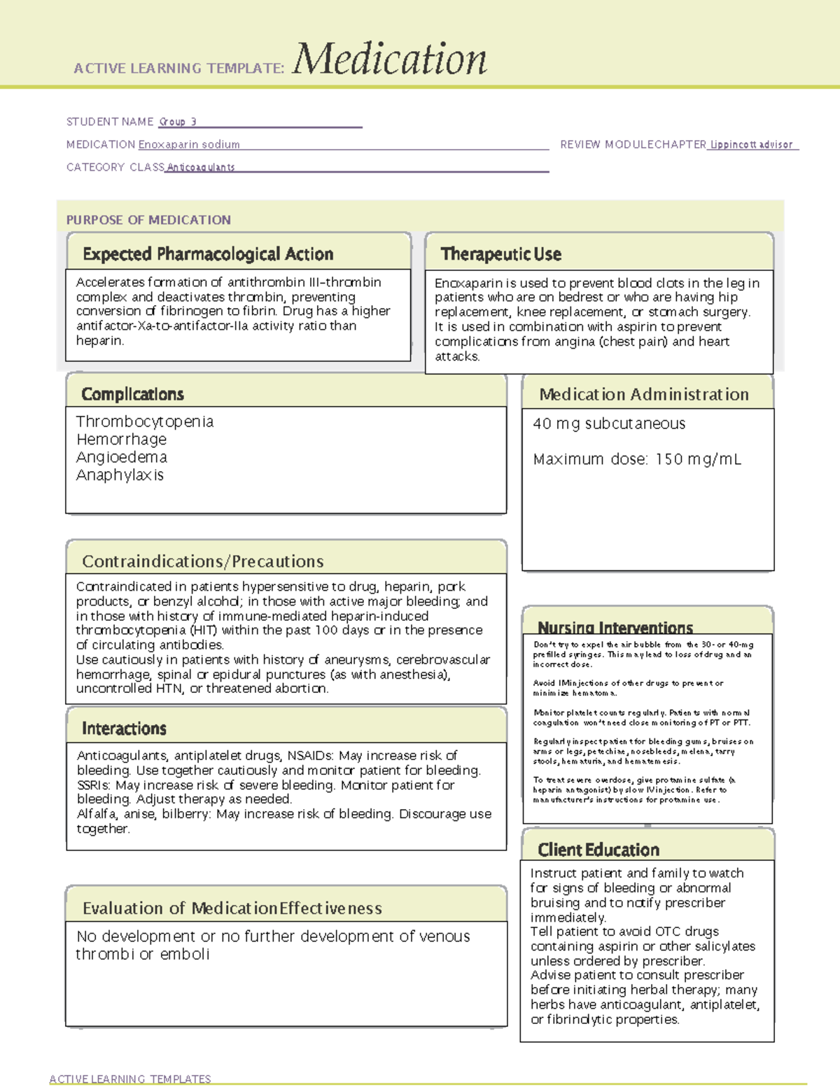 Enoxaparin Ati Medication Template vrogue co