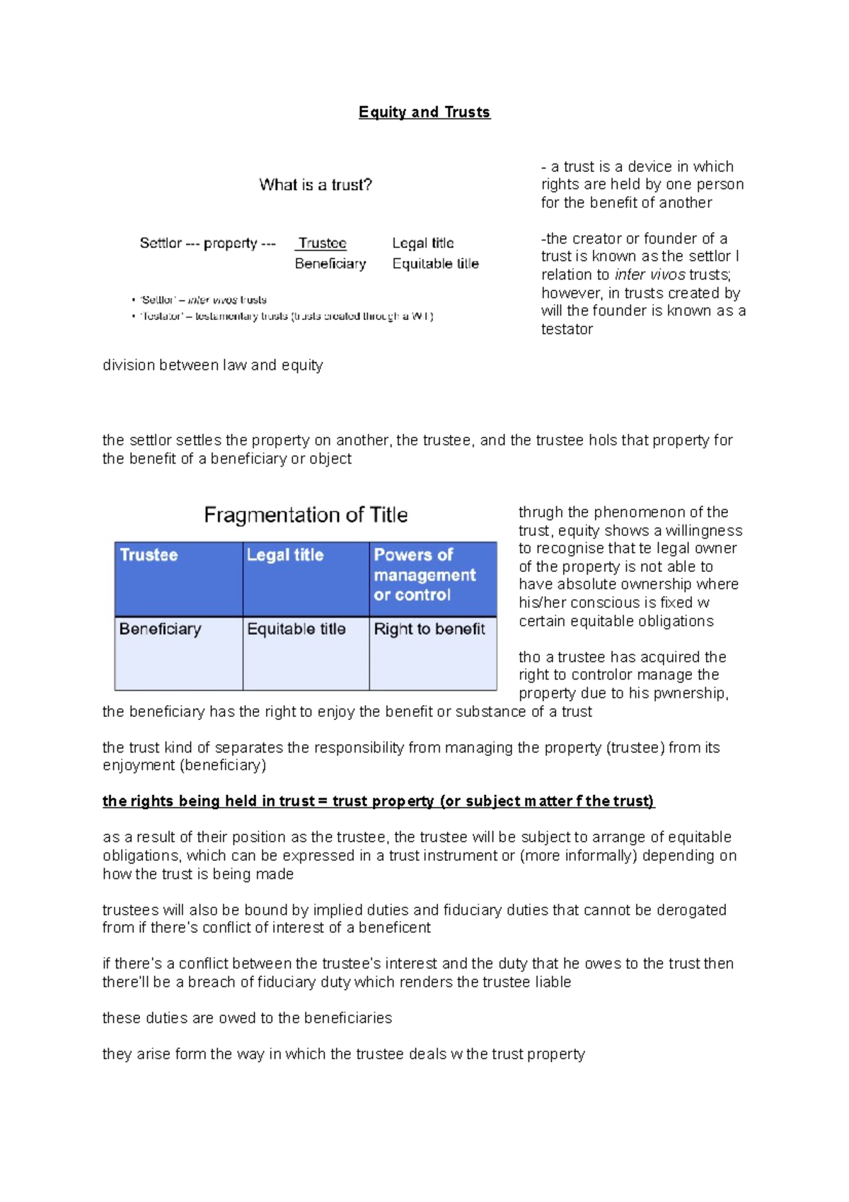 Apontamentos de Equity and Trusts - LAW5003 - QMUL - Studocu