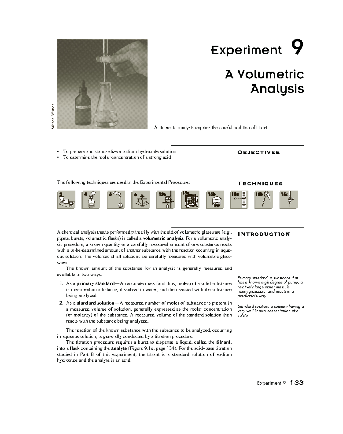 A volumetric Analysis - 1234 - Experiment 9 A Volumetric Analysis To ...