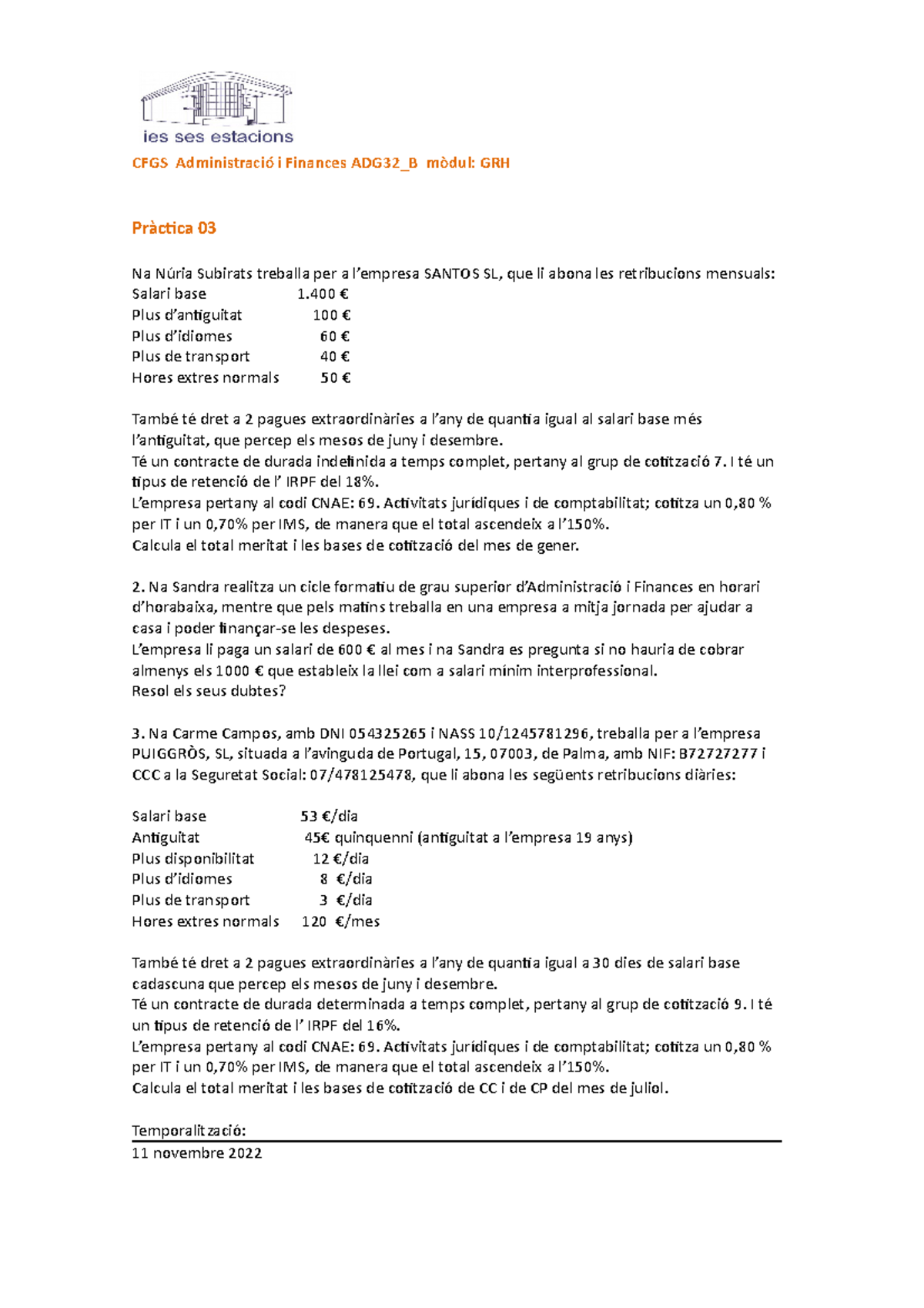 Pràctica 03 - Fgtcxfn - Cfgs Administració I Finances Adg32 B Mòdul 