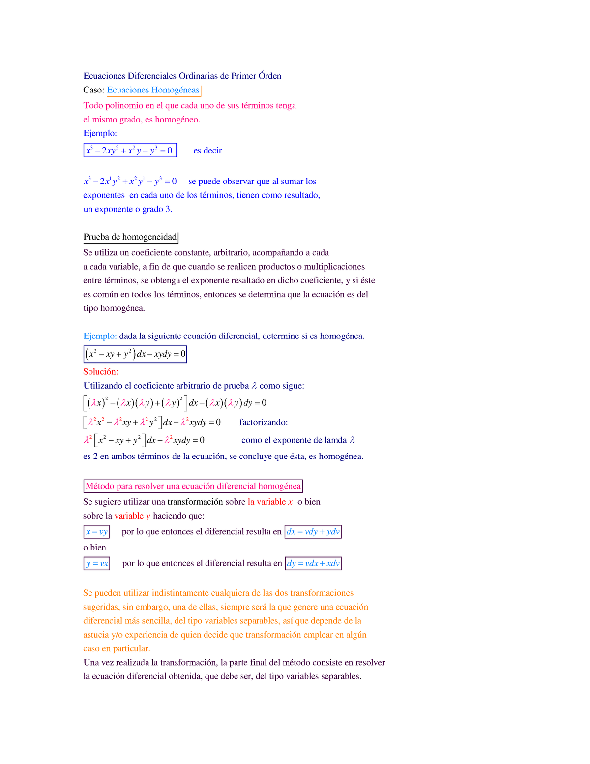 Ecuaciones Diferenciales Ordinarias De Primer Orden - 3 2 2 3 Todo ...