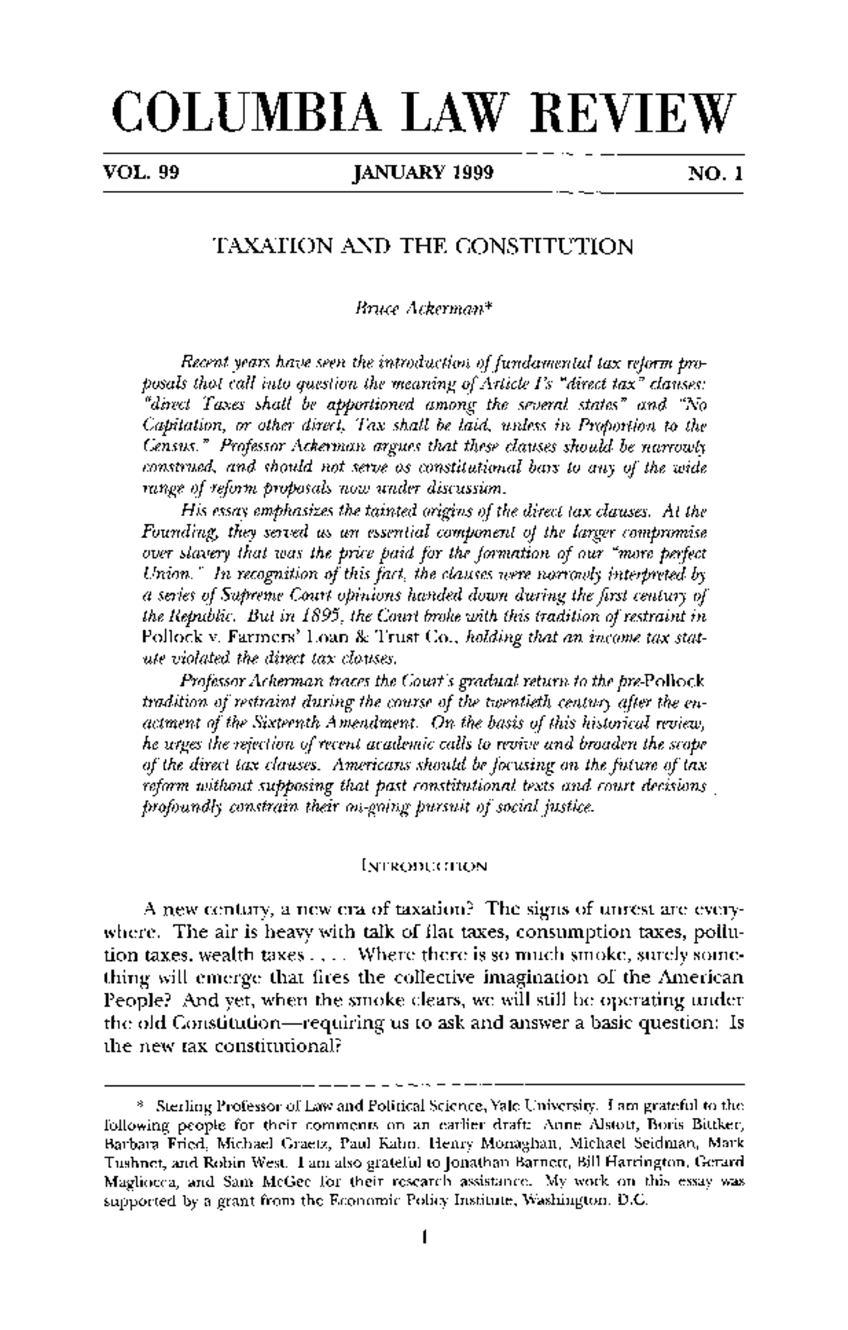 taxationandthe-constitution-columbia-law-review-vol-99-january-1999