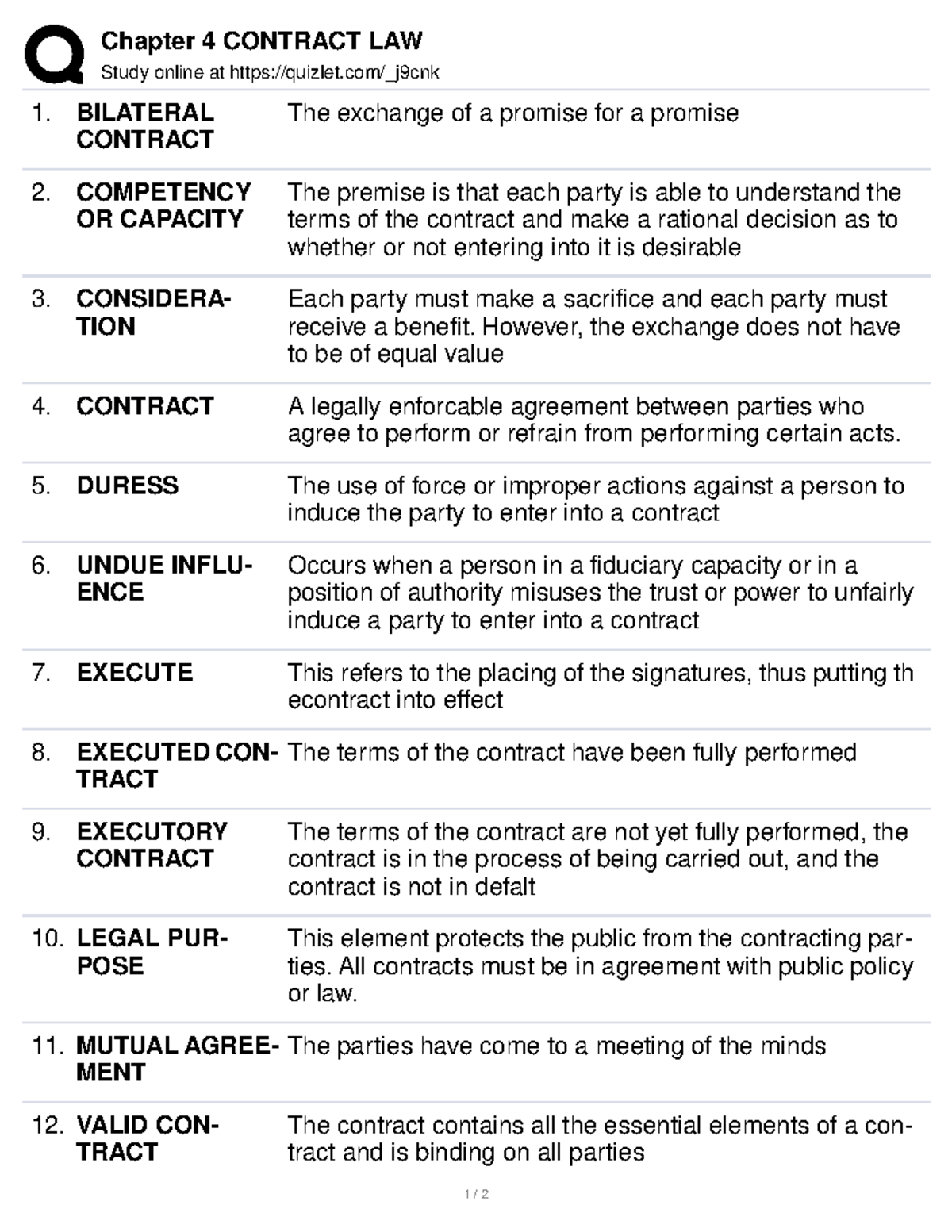 Contracts Quizlet - s8eucdy