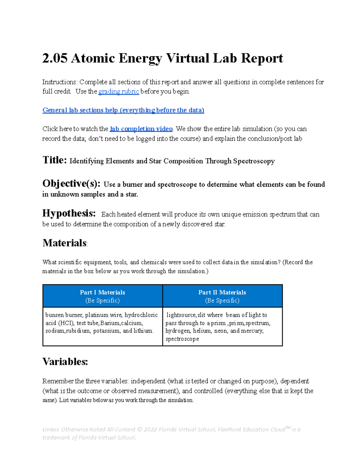 Copy of 2.05 - Atomic Energy Lab Report - 2 Atomic Energy Virtual Lab ...