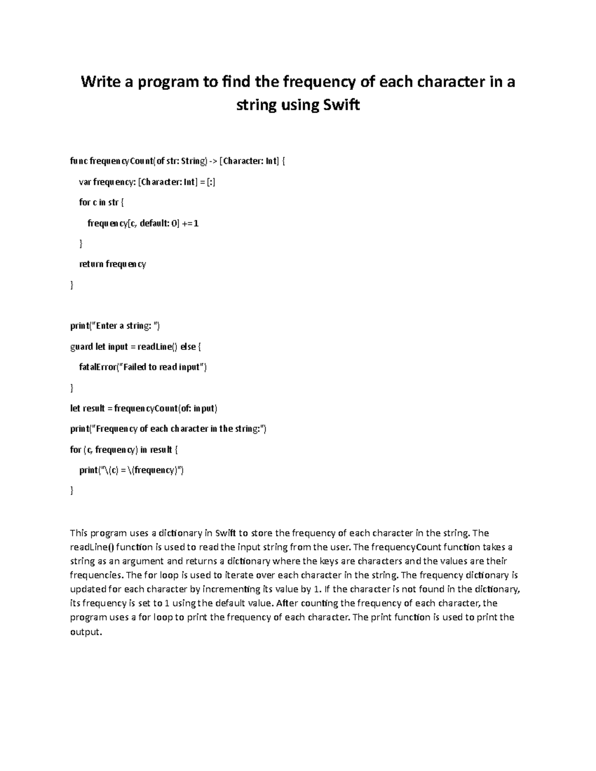 using-swift-write-a-program-to-find-the-frequency-of-each-character