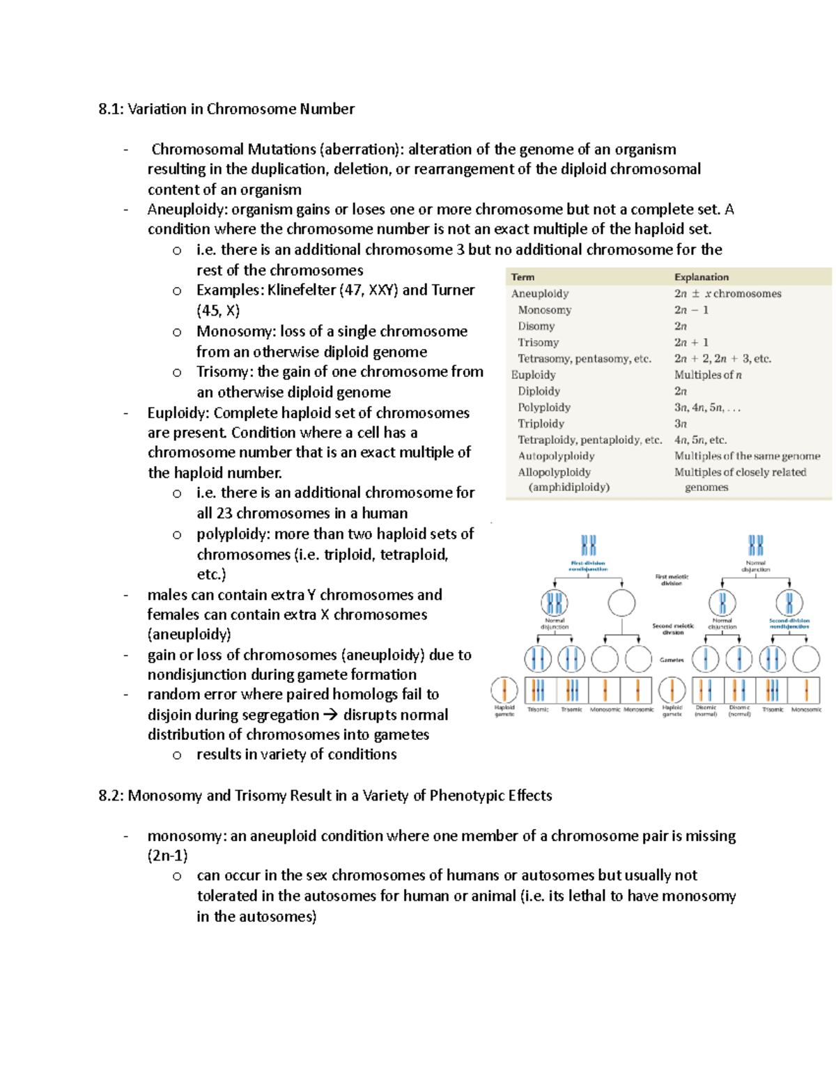 Chapter 8 - 8: Variation in Chromosome Number Chromosomal Mutations ...