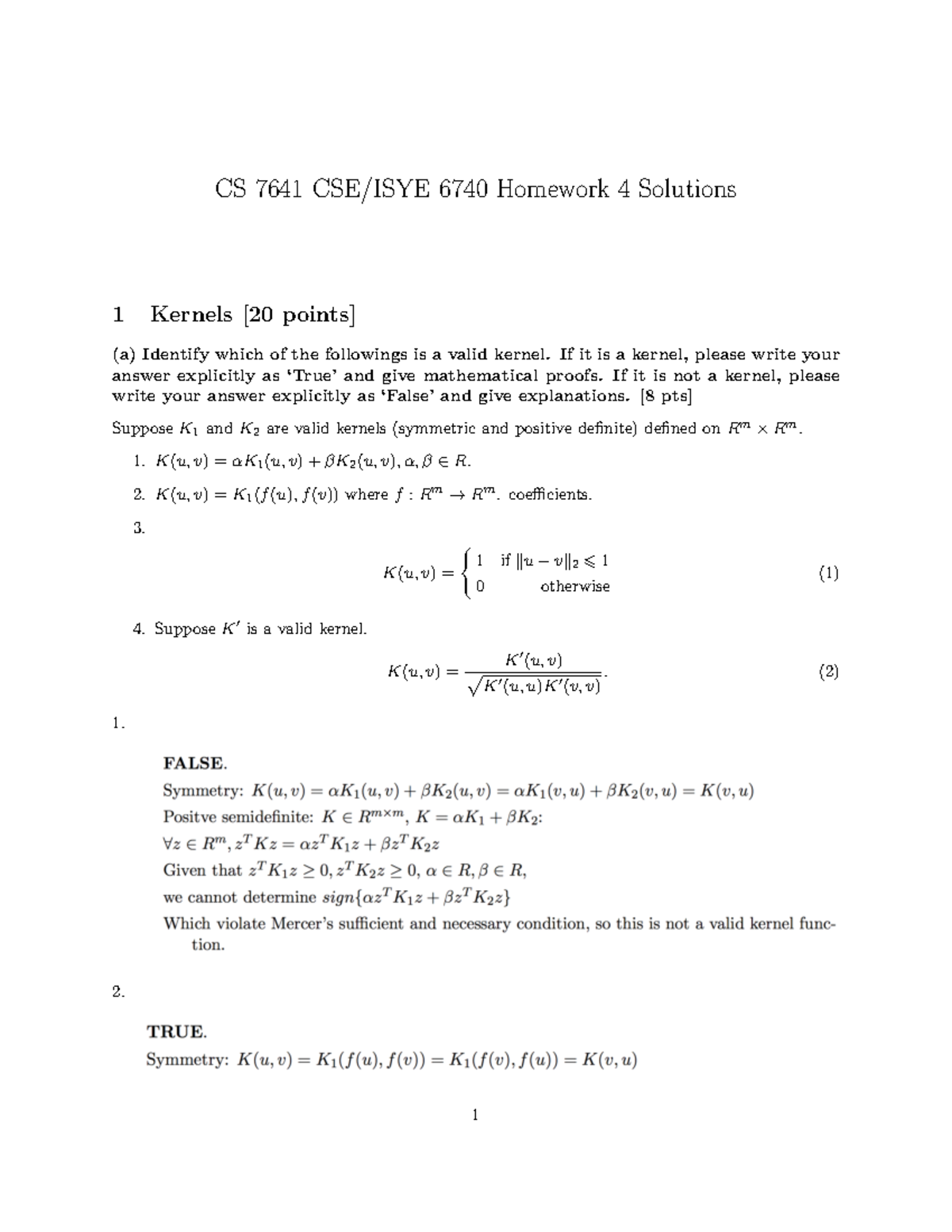 Hw4 Solution - CSE 6740 Material - CS 7641 CSE/ISYE 6740 Homework 4 ...