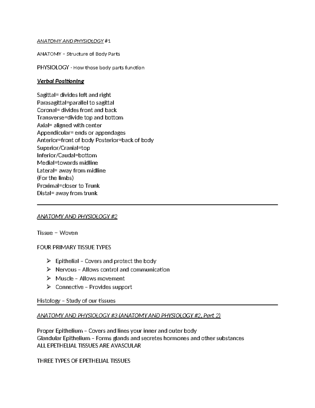 Anatomy AND Physiology - ANATOMY AND PHYSIOLOGY ANATOMY – Structure of ...