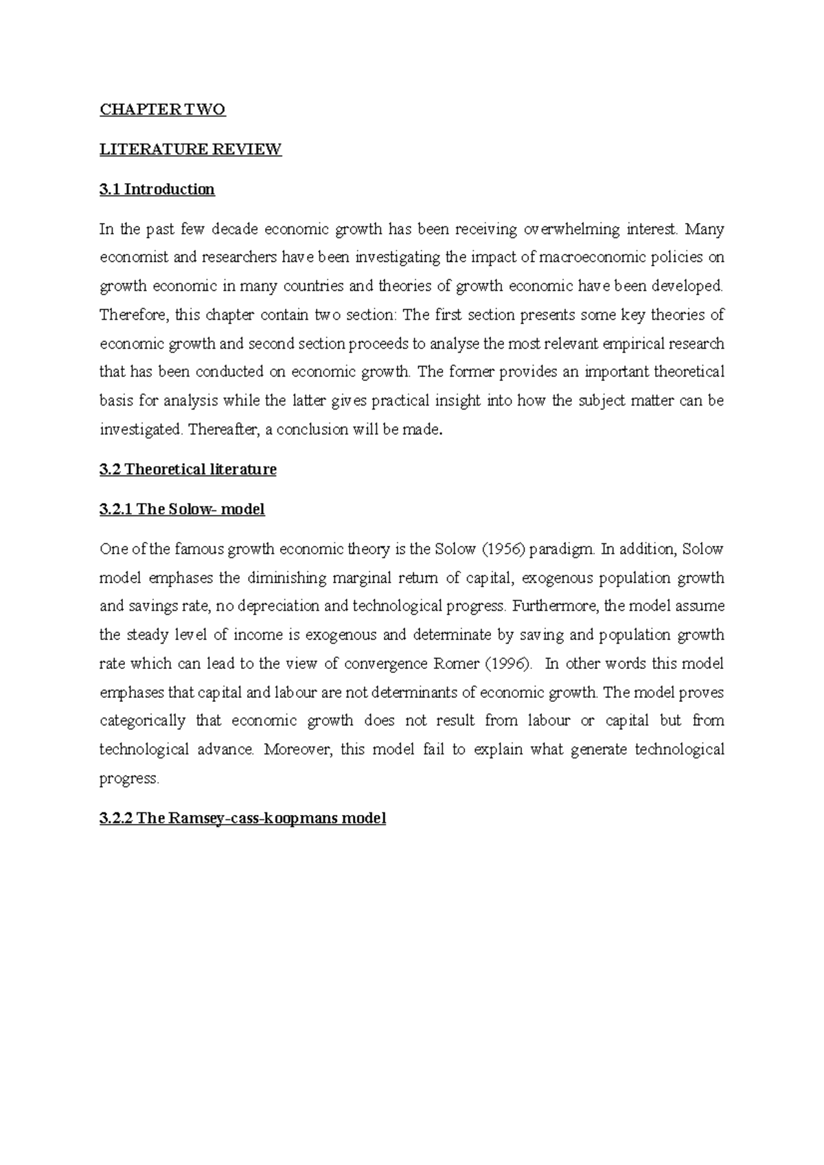 Chapter TWO - Lecture notes 1 - CHAPTER TWO LITERATURE REVIEW 3 ...