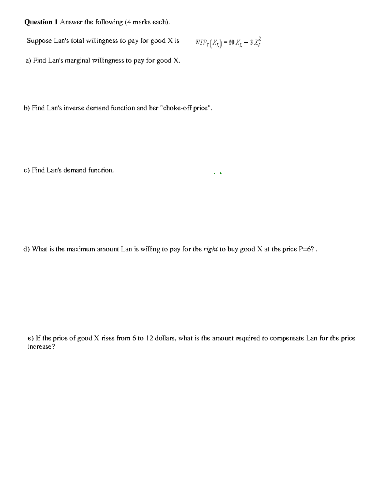 Test 2016, questions and answers Question 1 Answer the following (4