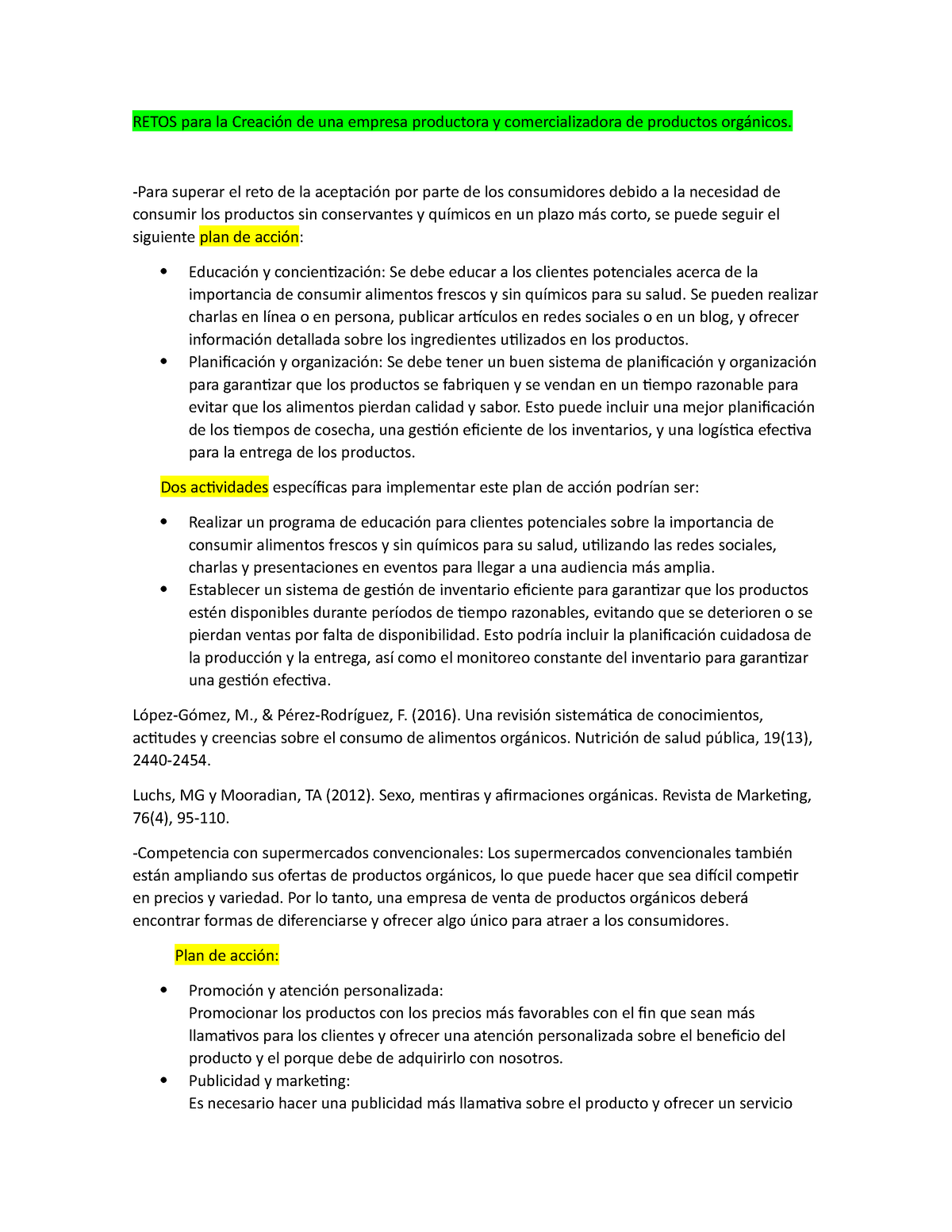 PLAN DE Accion Y Actividades-1 - RETOS para la Creación de una empresa ...