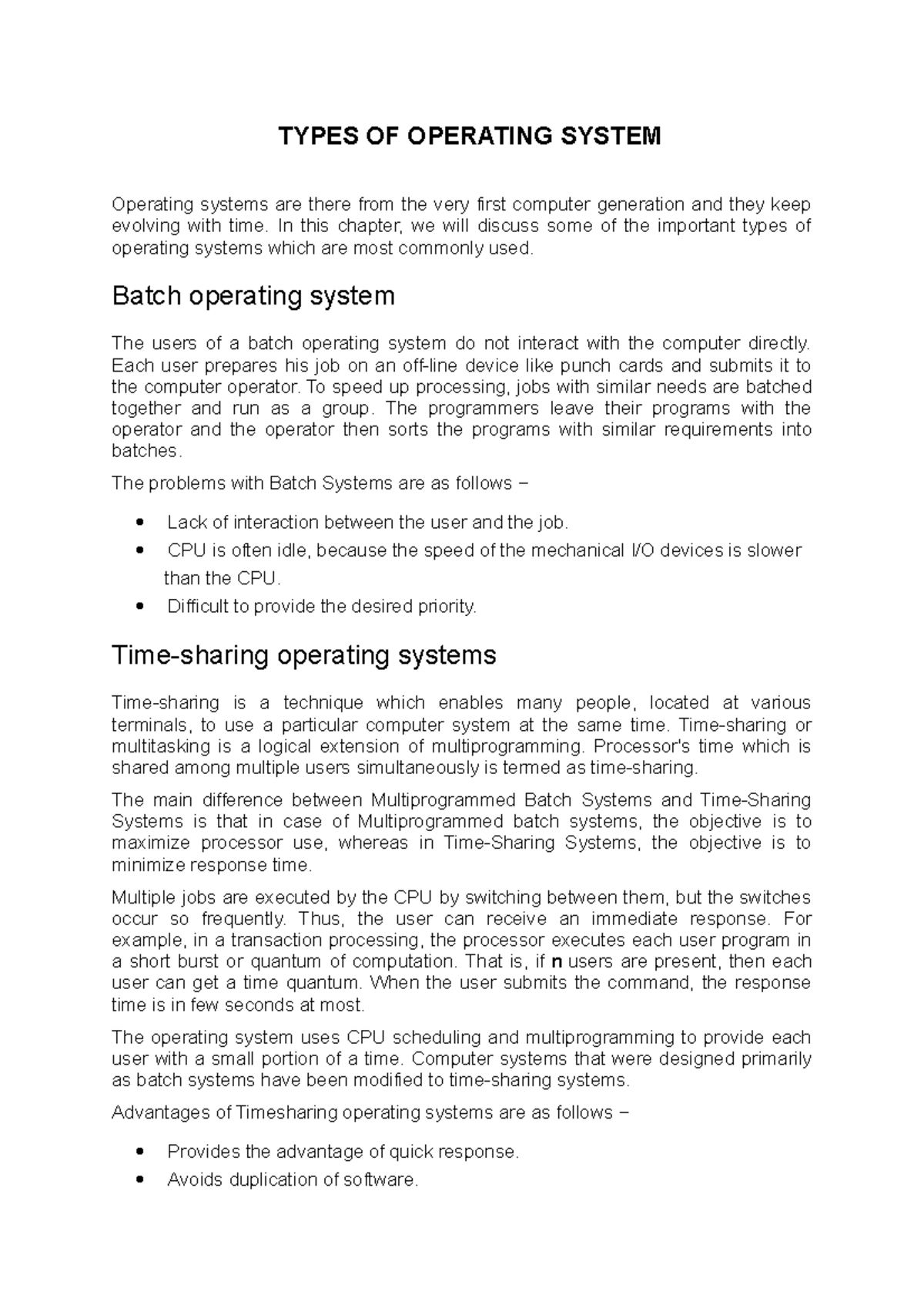 Types OF Operating System - TYPES OF OPERATING SYSTEM Operating systems ...