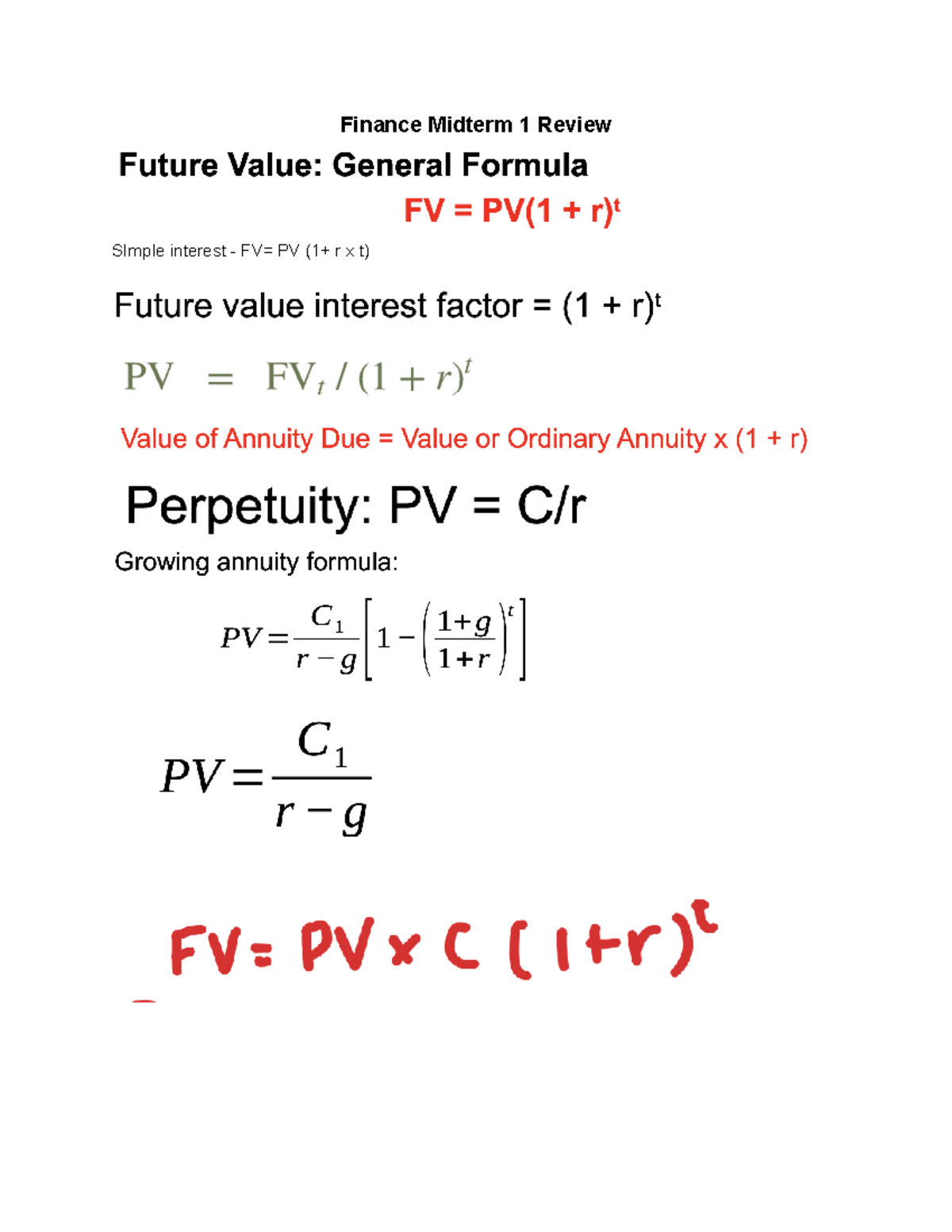 Finance Midterm 1 Review Finance Midterm 1 Review SImple interest