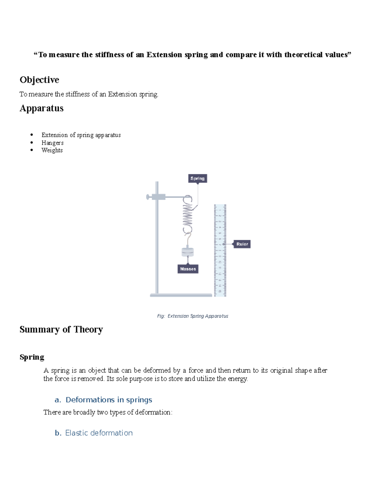 MOM experiment 04 - lab report of mechanics of materials. - “To measure ...