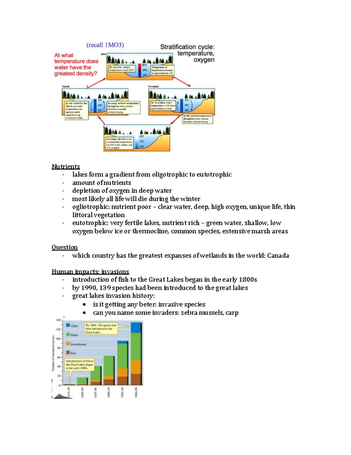 Bio course notes-5 - Nutrients - lakes form a gradient from ...