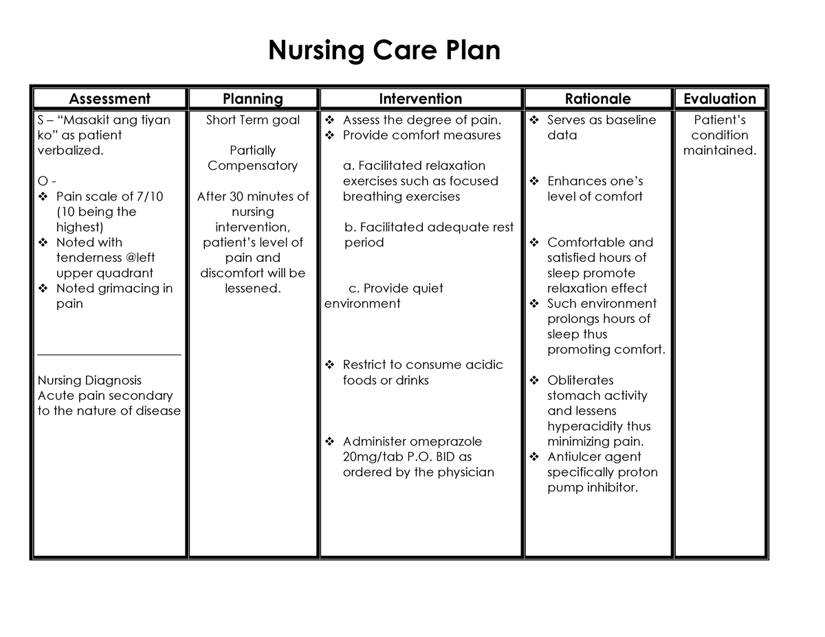 NCP - ncp - Assessment Planning Intervention Rationale Evaluation S ...