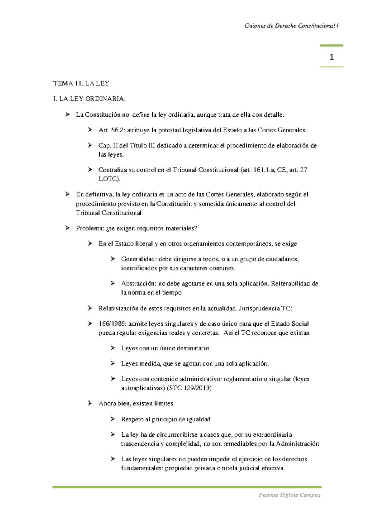 11 Guión La ley - Tema 11 - 1 TEMA 11. LA LEY I. LA LEY ORDINARIA. La ...