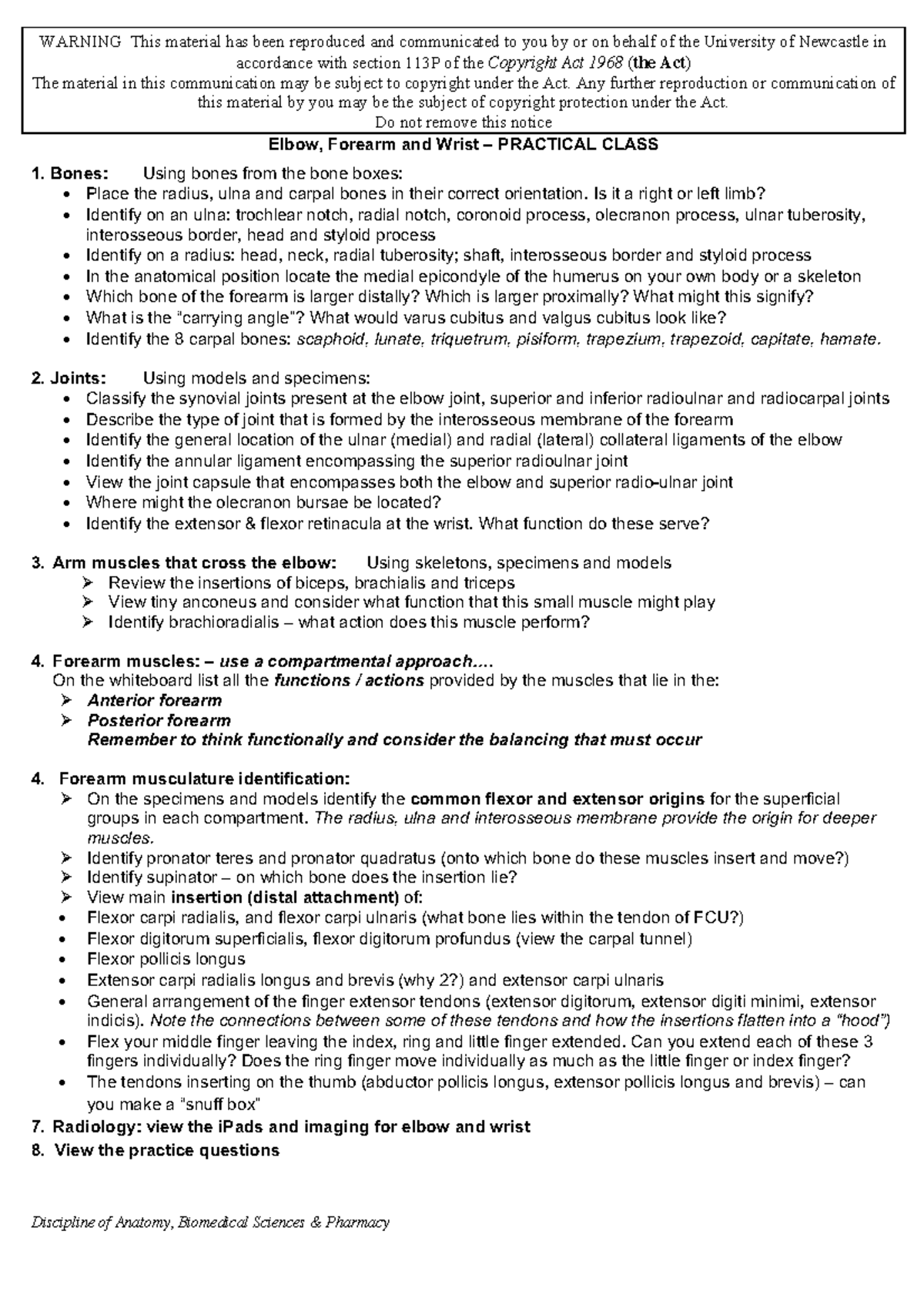 Week 4 lab - Lab materials - Discipline of Anatomy, Biomedical Sciences ...