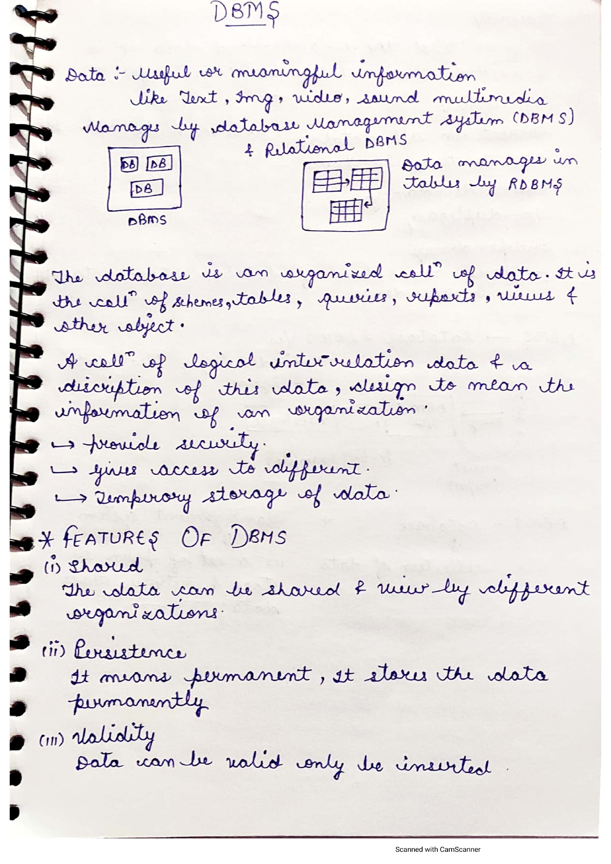 DBMS Unit 1 - Dbms Unit 1 Notes - Computer Science - Studocu