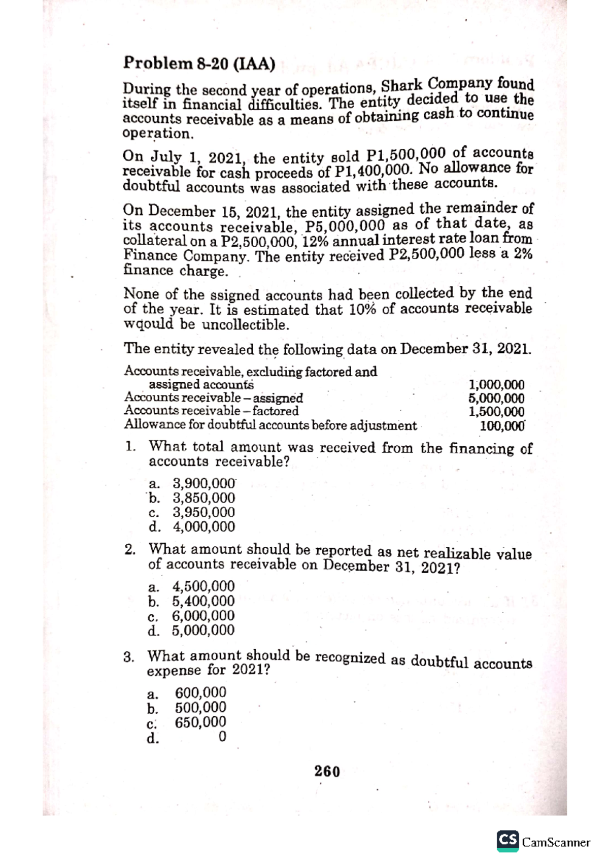 Problem 8 Intermediate Accounting Volume One 2021 Edition By Valix