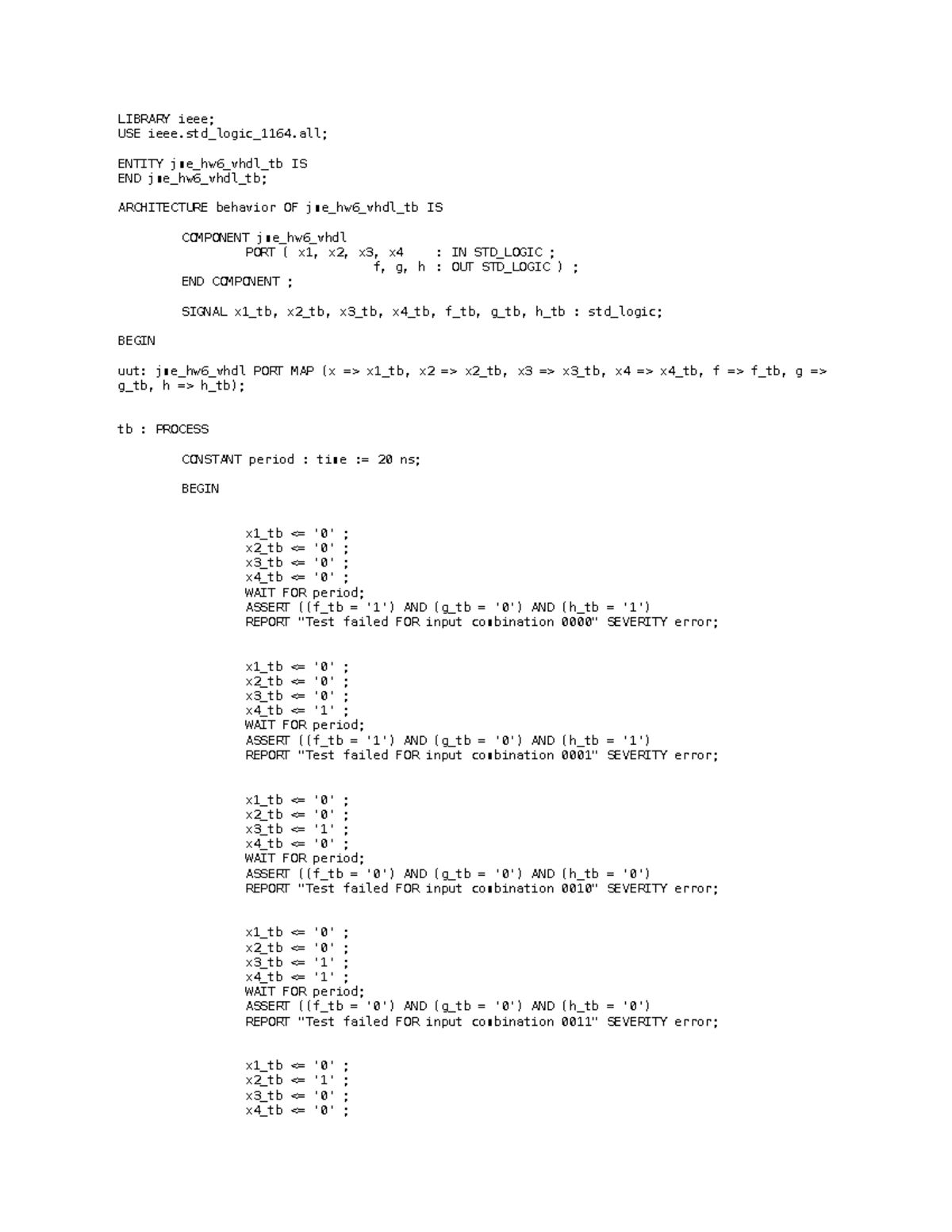 Sample Solution Even Joe hw6 - LIBRARY ieee; USE ieee.std_logic_1164 ...
