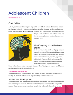 week 4 assignment the adolescent brain workshop handout