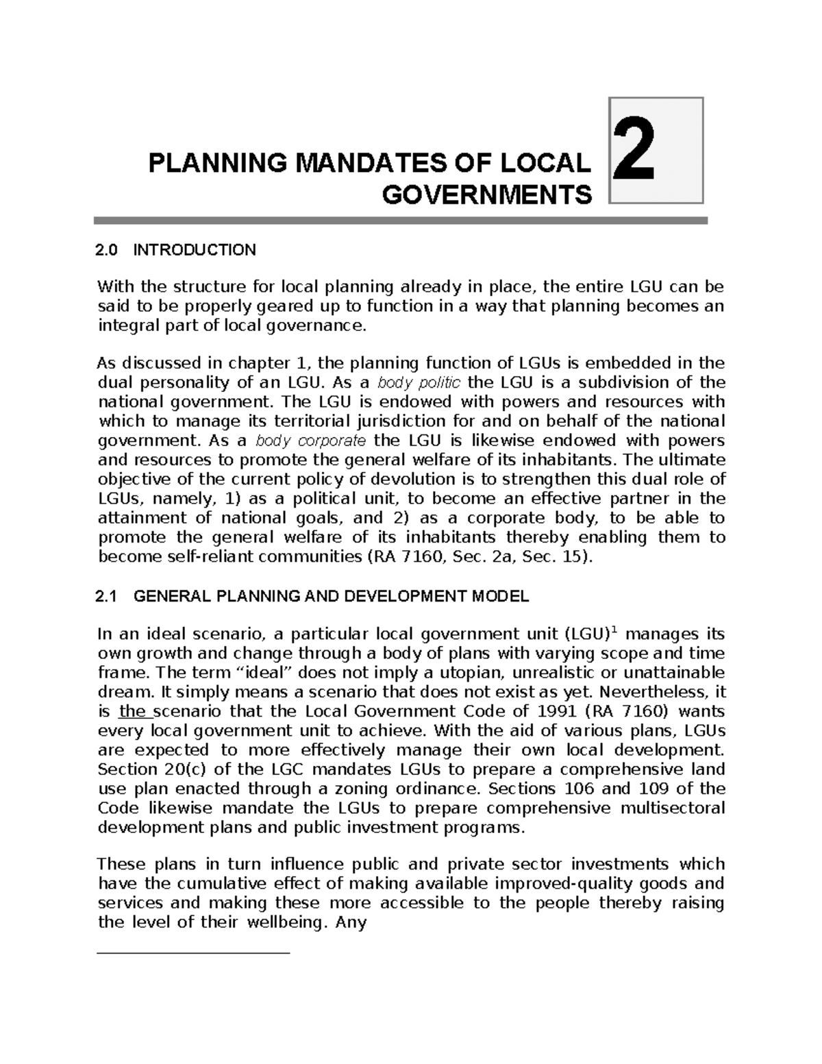LDP-Chapter-2 - Summary Bachelor of science in accountancy - PLANNING ...