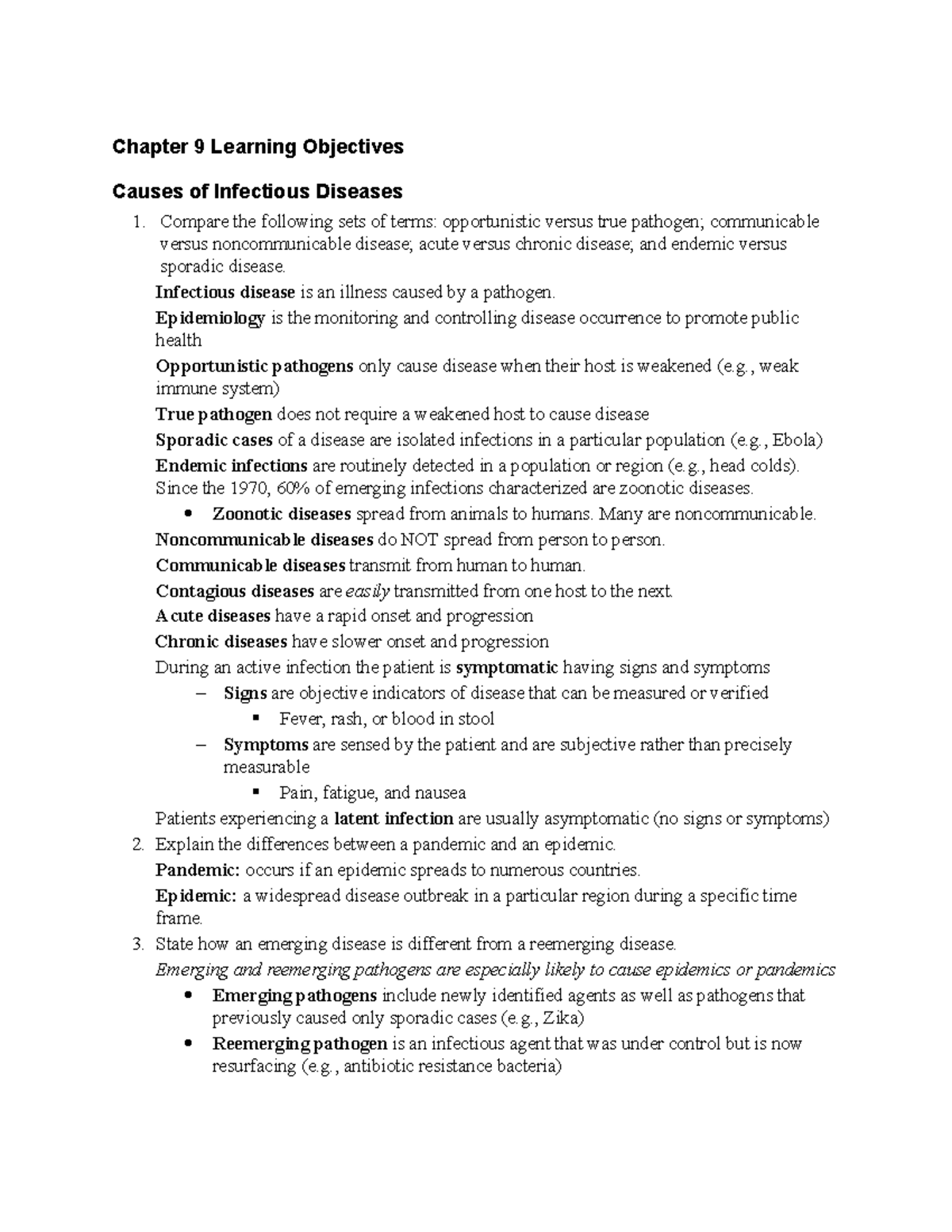 Chapter 9 Learning Objectives - Chapter 9 Learning Objectives Causes Of ...