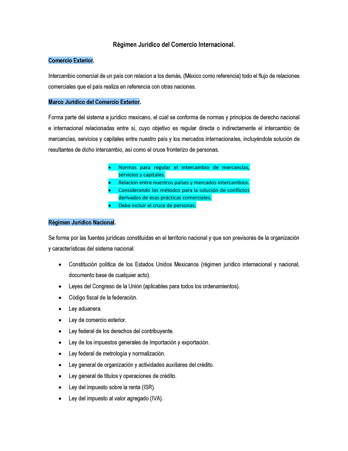 Régimen Jurídico Del Comercio Internacional - Comercio Exterior ...