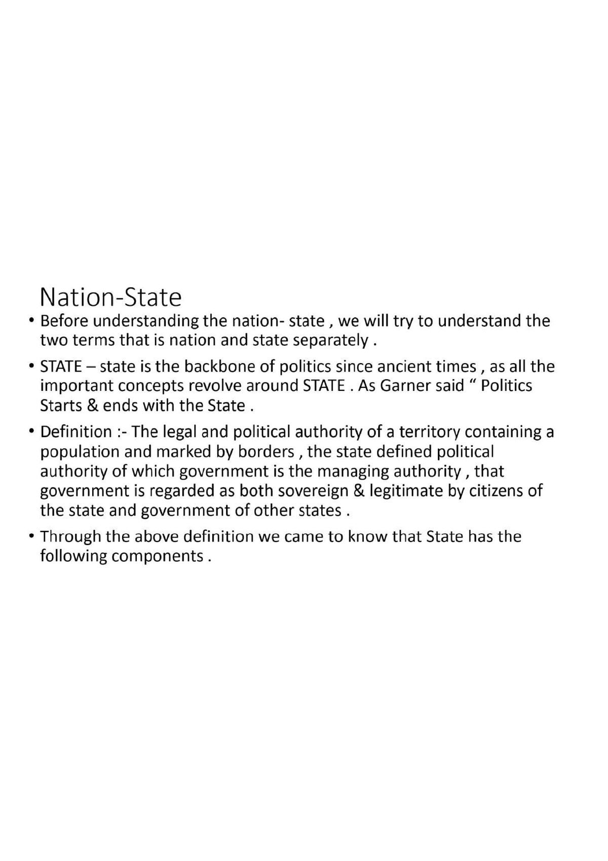 NationState Political science Studocu