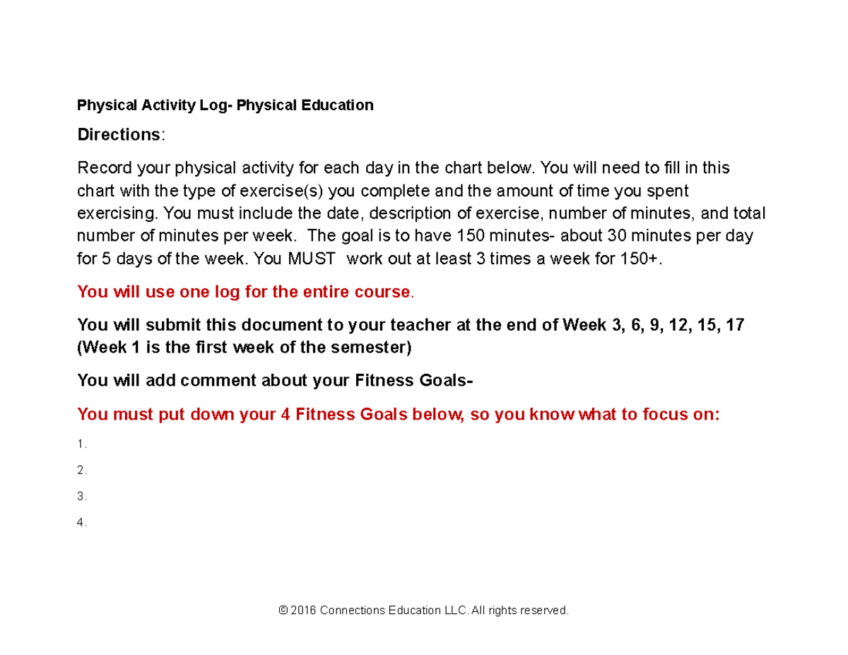 physical education assignments for injured students