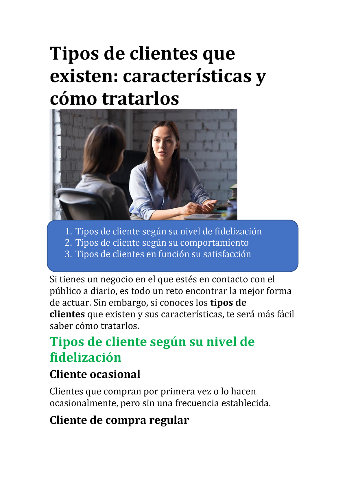 Tipos De Clientes Que Existen 26 De Octubre Del 2020 - Tipos De ...