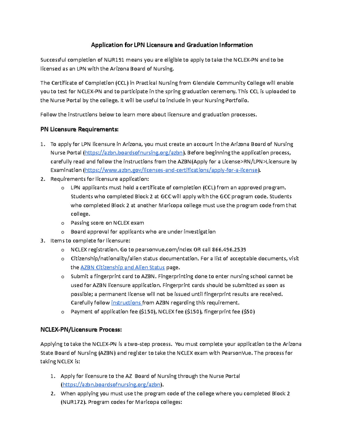 Instructions for Nclex testing-Summer 2020-1 - Application for LPN ...