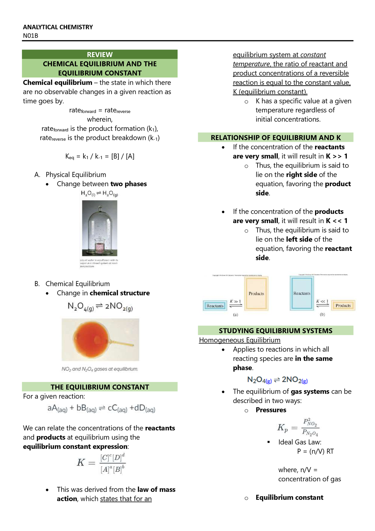 Biokman-Notes compressed-1 - ANALYTICAL CHEMISTRY N01B REVIEW CHEMICAL ...