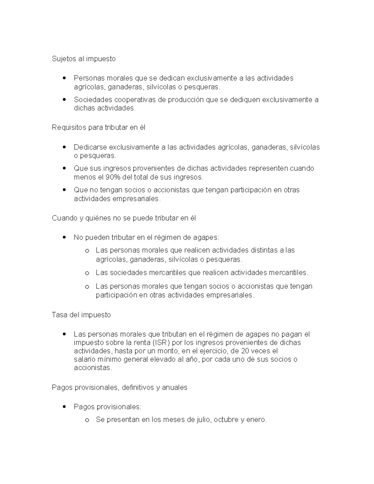 Mapa conceptual sobre la actividad Agapes para personas morales