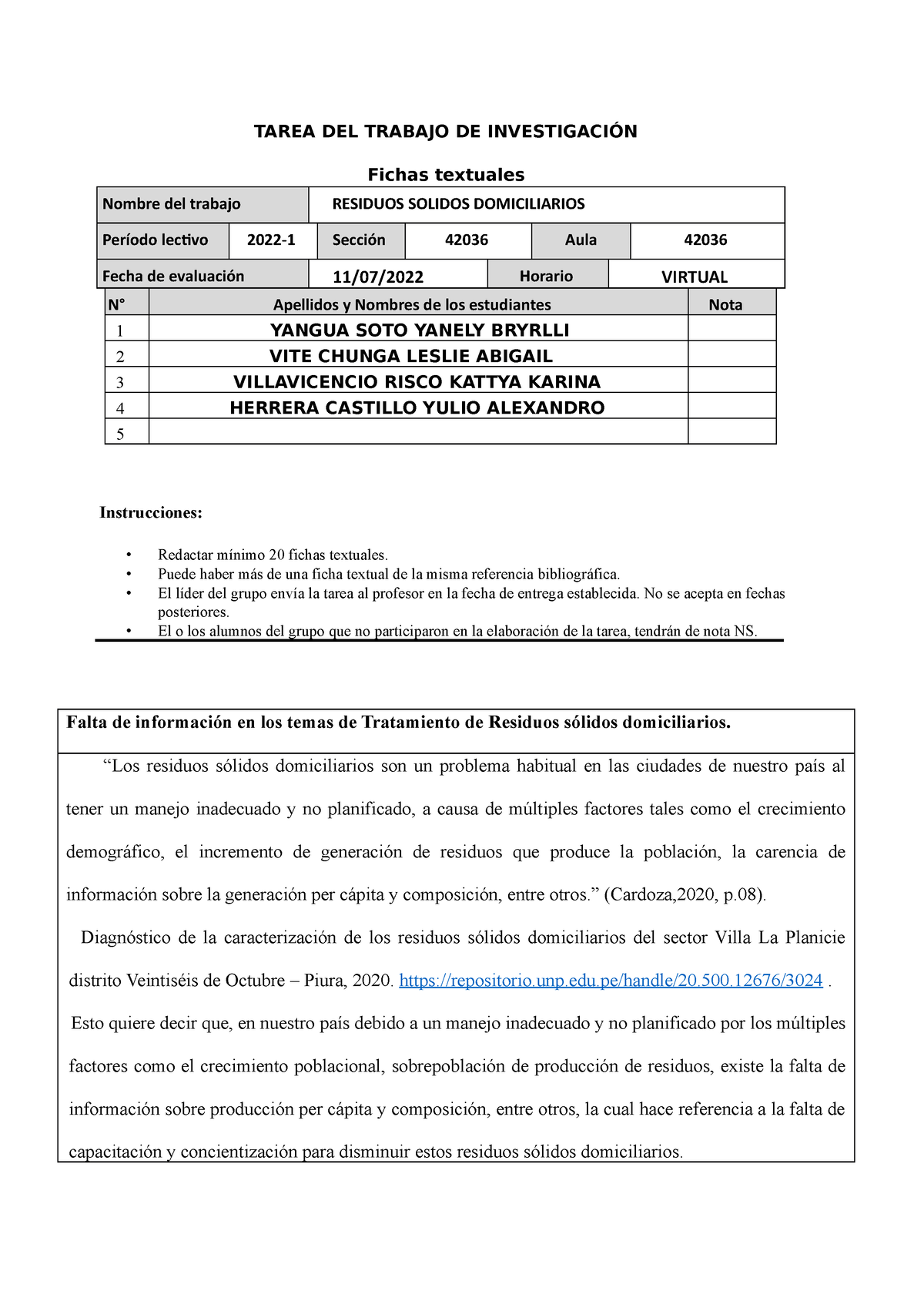 Formato N De Entrega De Tarea De Fichas Textuales Ind 8328